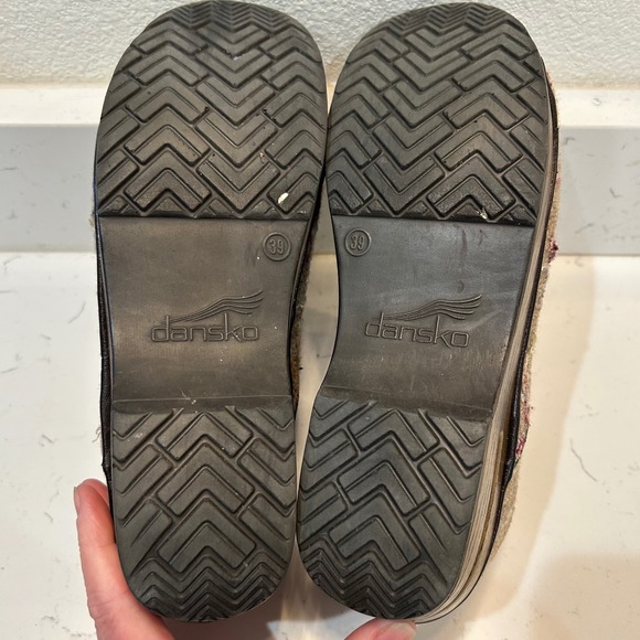 Dansko Clogs Brown Floral Embroidered Felt Slip On Shoes Women Size 39 - Picture 6 of 9